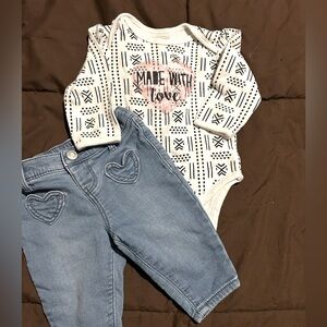 Baby girl jeans & onesie set